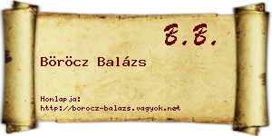 Böröcz Balázs névjegykártya