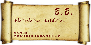 Böröcz Balázs névjegykártya
